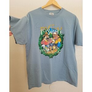 VNT Mens Blue Graphic T-Shirt Fox Creek Music Revue Oregon Size L